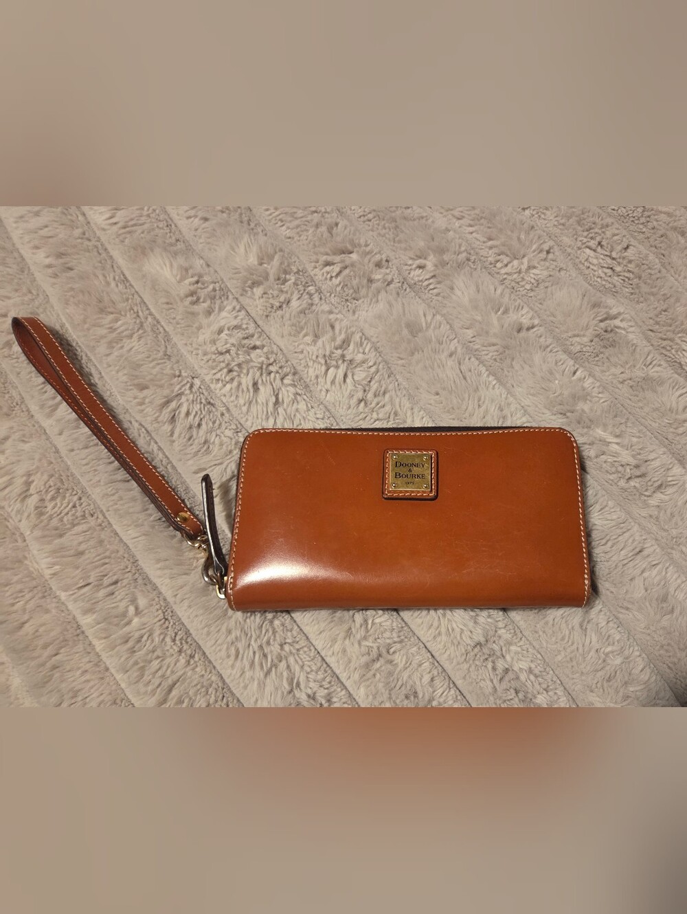 Dooney & Bourke Tan Leather Zip Wristlet